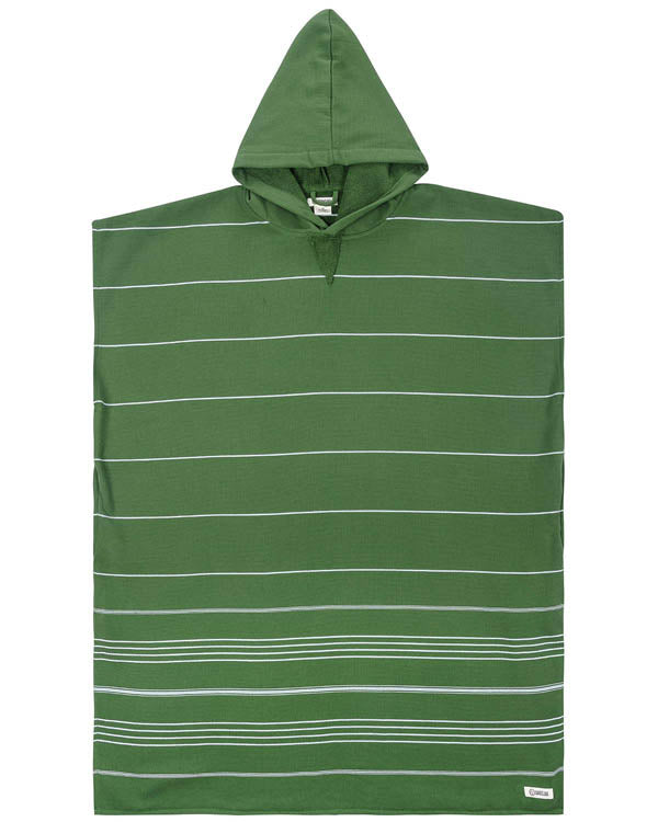 Classic Stripe Hooded Poncho – Green - SAND CLOUD