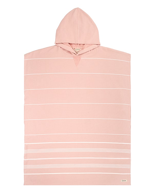 Classic Stripe Hooded Poncho – Misty Rose - SAND CLOUD