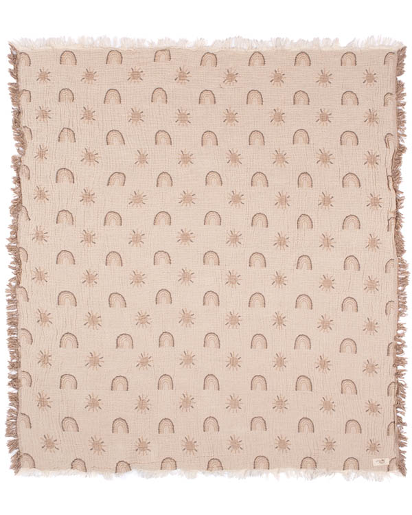 Rainbow Gauze Receiving Blanket Single with Pouch - SAND CLOUD