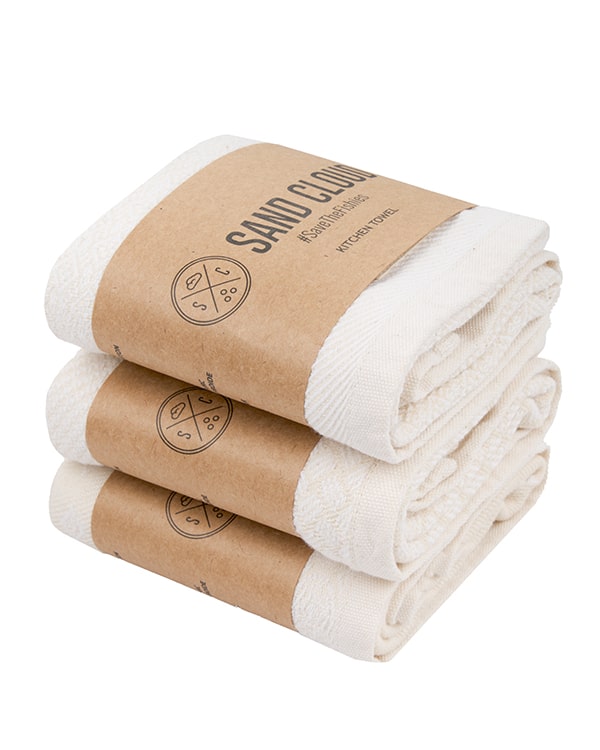 Cyperus Kitchen Towel Bundle Natural – Assorted 3 Pack - SAND CLOUD