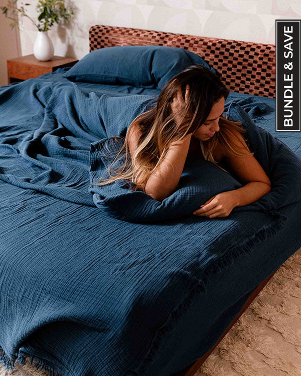 Dark Denim Bedding Set – Queen - SAND CLOUD