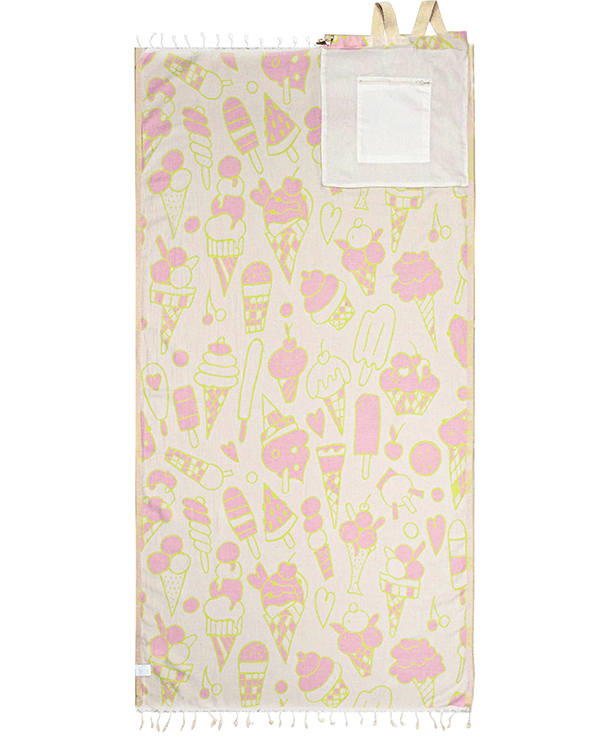 Ice Cream Towel Bag – Natural - SAND CLOUD