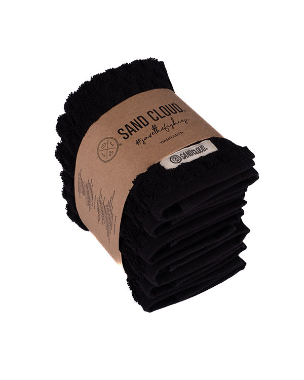 Atom Washcloth Bath Bundle – Black – 6 Pack - SAND CLOUD