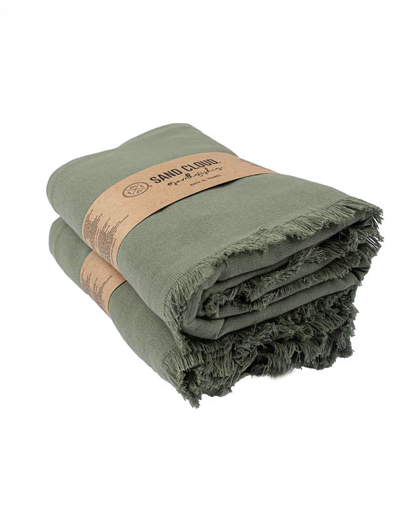 Terra XL Bath Bundle 2 Pack – Hedge Green - SAND CLOUD