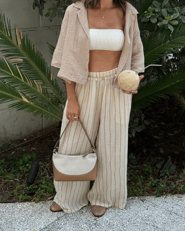 Sagar Gauze Crop Shirt – Pant Set - SAND CLOUD