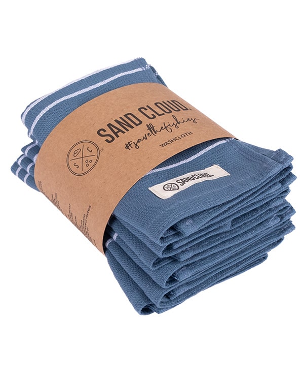 Classic Bath Washcloth Bundle- 6 Pack – Slate Blue - SAND CLOUD