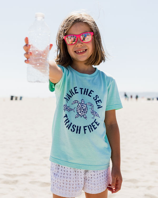 Make The Sea Trash Free Eco Kids Tee - SAND CLOUD