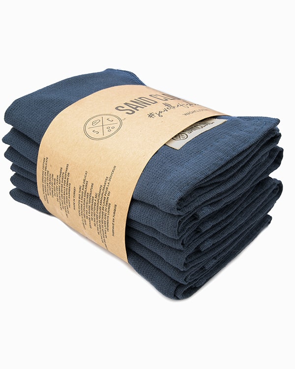 Terra Bath Washcloth Bundle – 6 Pack – Navy - SAND CLOUD