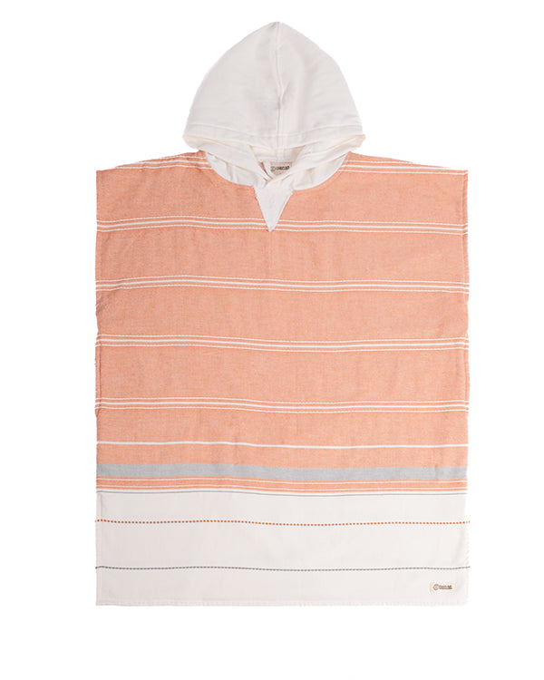 Colorblock Stripe Hooded Poncho Youth – Blue - SAND CLOUD