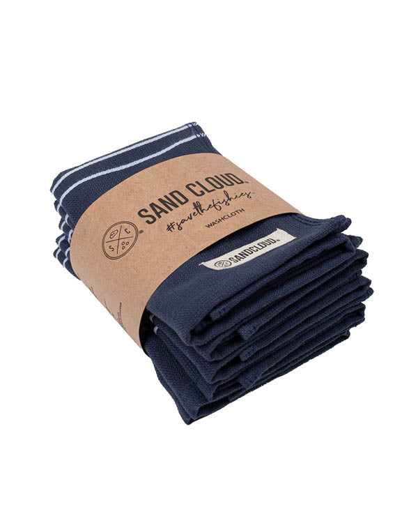 Classic Bath Washcloth Bundle 6 Pack – Navy - SAND CLOUD