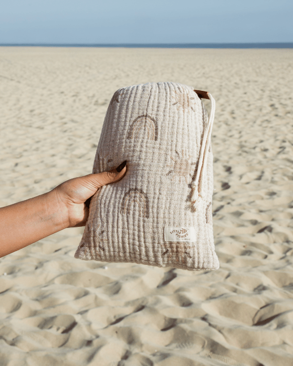 Rainbow Gauze Receiving Blanket Single with Pouch - SAND CLOUD