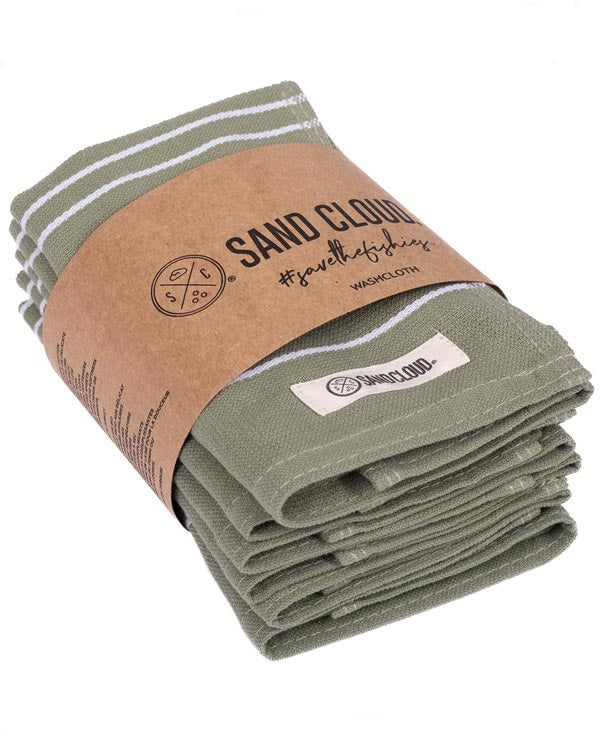 Classic Bath Washcloth Bundle- 6 Pack – Hedge Green - SAND CLOUD