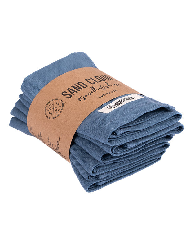 Terra Bath Washcloth Bundle 6 Pack – Slate Blue - SAND CLOUD