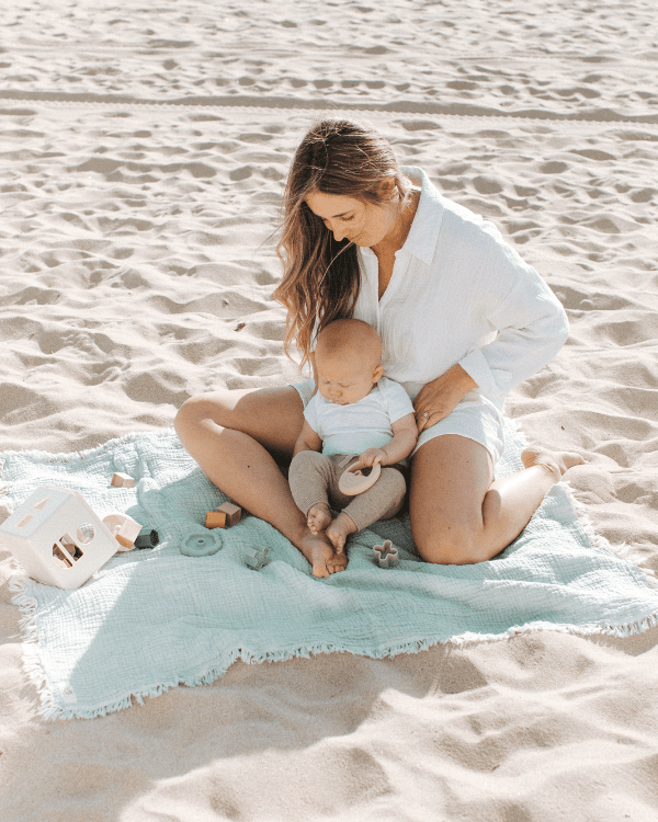 Little Fishies Gauze Receiving Blanket Set – 3 Pack – Seafoam / Peach Fuzz / Natural - SAND CLOUD