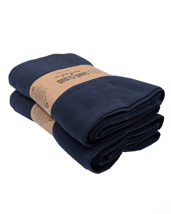 Terra Fringeless XL Bath Bundle – Navy – 2 Pack - SAND CLOUD