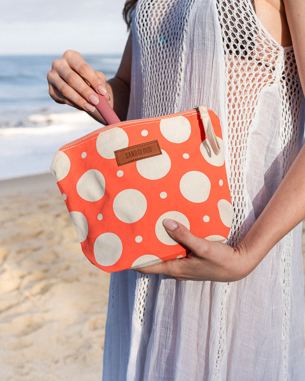 Polka Dot Zipper Pouch - SAND CLOUD
