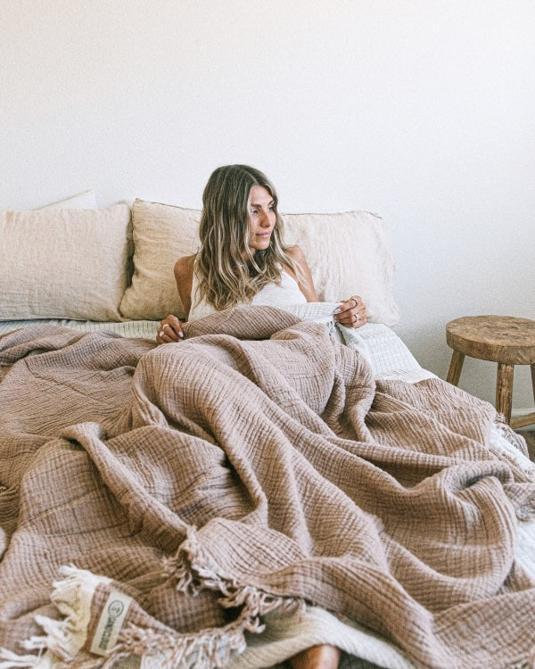Senna Taupe – PARTY BLANKET™ – Queen - SAND CLOUD