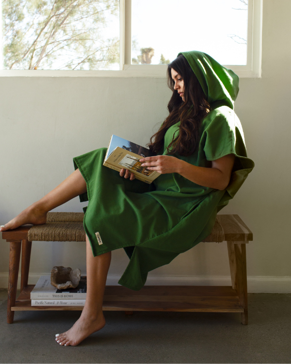 Terra Hooded Poncho- Green - SAND CLOUD