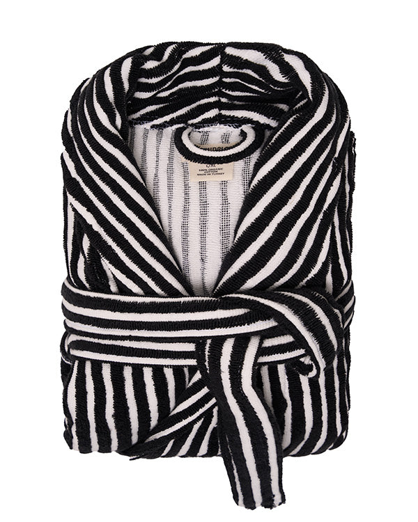 Stripe Dot Robe – Black - SAND CLOUD