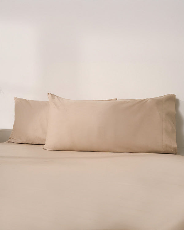 Signature Percale Solid Pillowcase Set Beige - SAND CLOUD