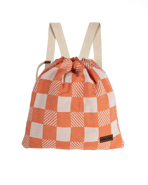 Checker Towel Bag – Coral - SAND CLOUD