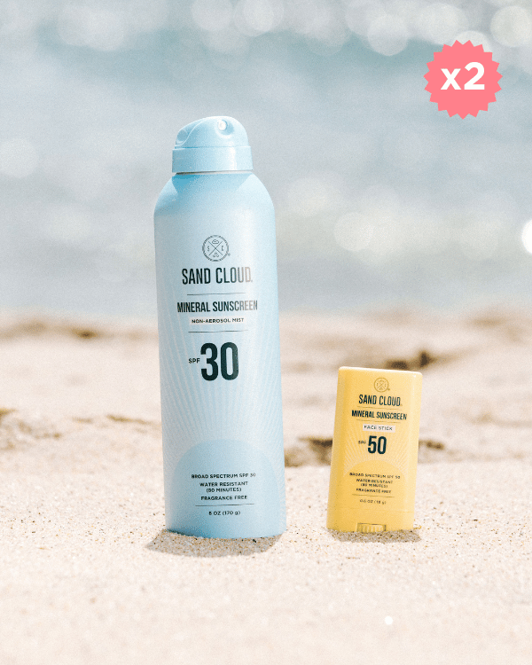 2 Mineral Sunscreen Mist + 2 Mineral Sunscreen Face Stick - SAND CLOUD