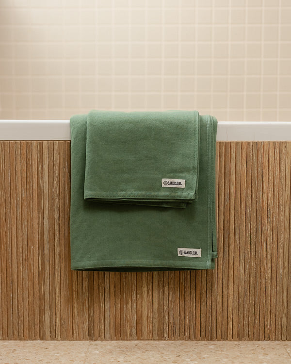 Terra Fringeless XL Bath Bundle – Hedge Green - SAND CLOUD