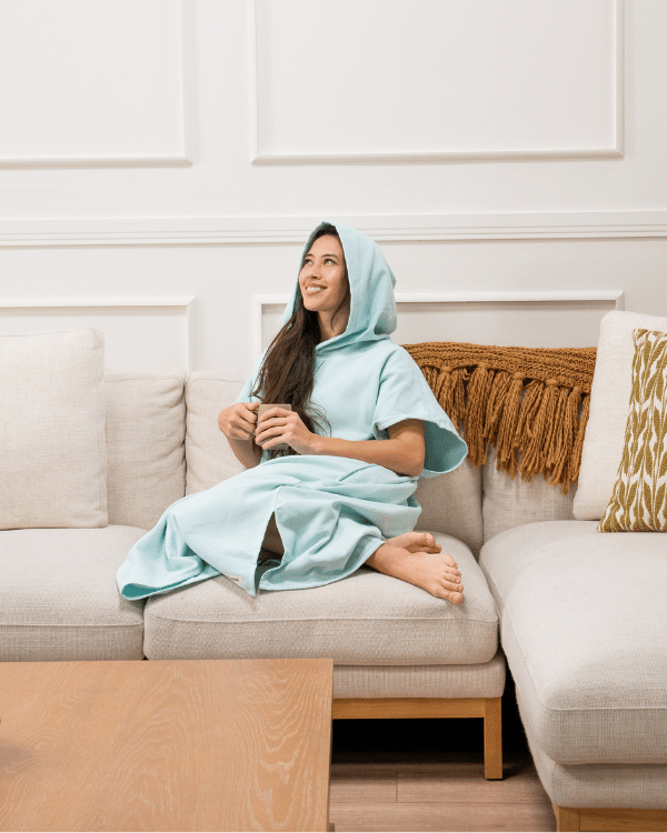 Terra Hooded Poncho – Seaglass - SAND CLOUD