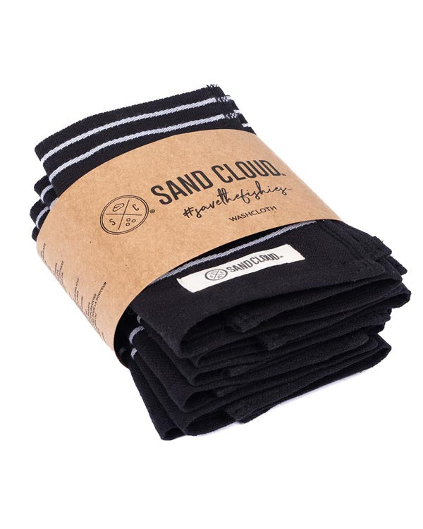 Classic Bath Washcloth Bundle- 6 Pack – Black - SAND CLOUD