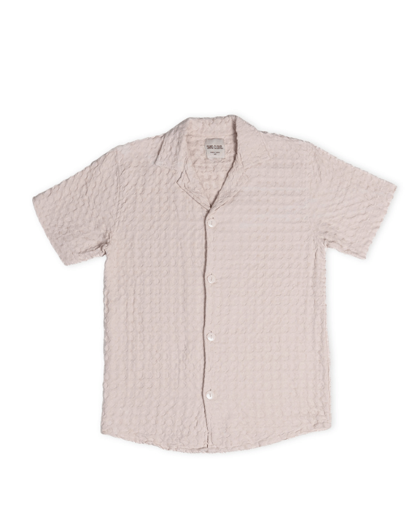 Orb Button Down Waffle Shirt – Sand – Mens - SAND CLOUD