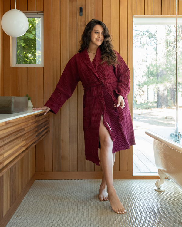 Bel Waffle Robe - SAND CLOUD