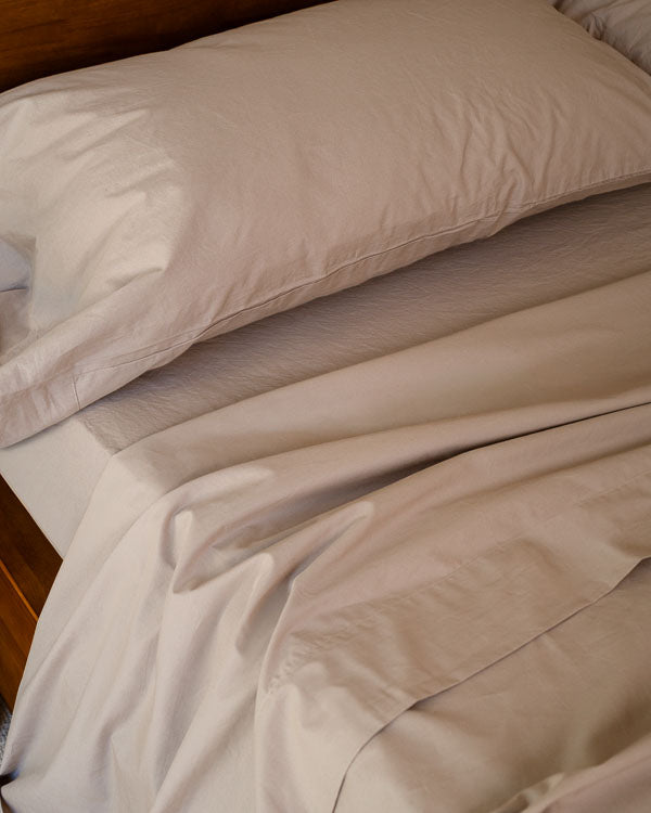 Signature Percale Solid Sheet Set Beige - SAND CLOUD