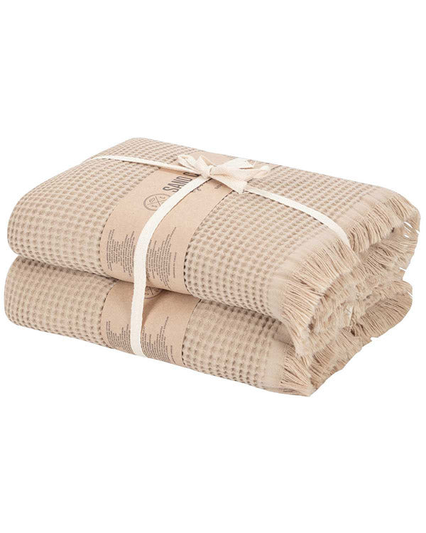 Micro Waffle XL Bath Bundle – 2 Pack -Sand - SAND CLOUD
