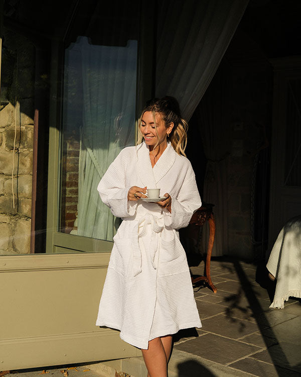 Micro Waffle Robe – Frost White - SAND CLOUD