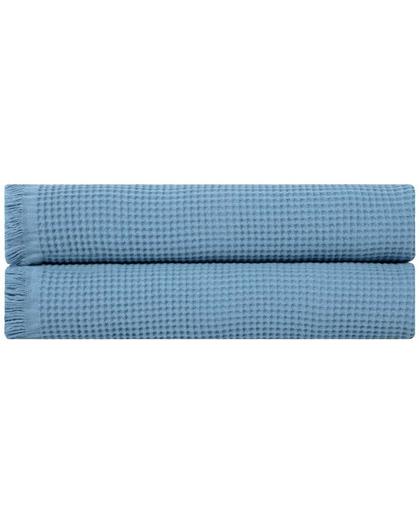 Micro Waffle XL Bath Bundle – 2 Pack -Slate Blue - SAND CLOUD