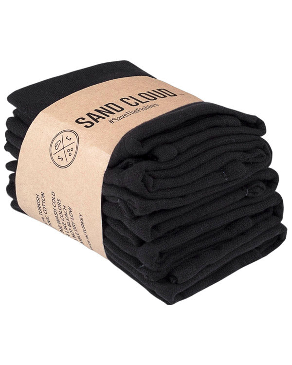 Terra Bath Washcloth Bundle – 6 Pack – Black - SAND CLOUD
