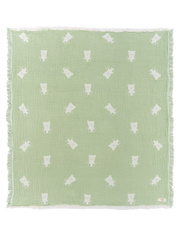 Teddy Gauze Receiving Blanket with Pouch - SAND CLOUD