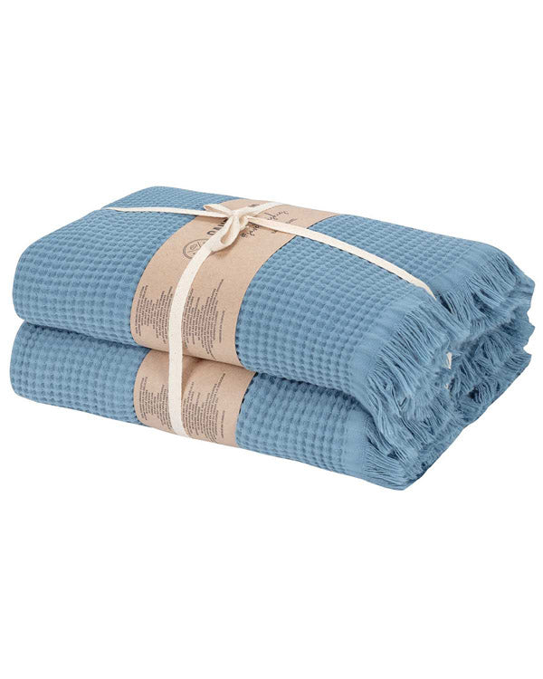 Micro Waffle XL Bath Bundle – 2 Pack -Slate Blue - SAND CLOUD