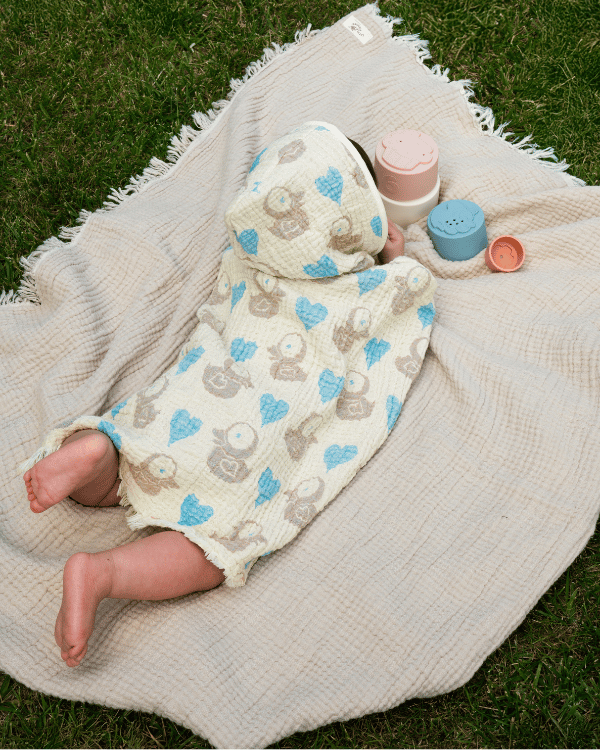 Ducky Gauze Hooded Poncho - SAND CLOUD