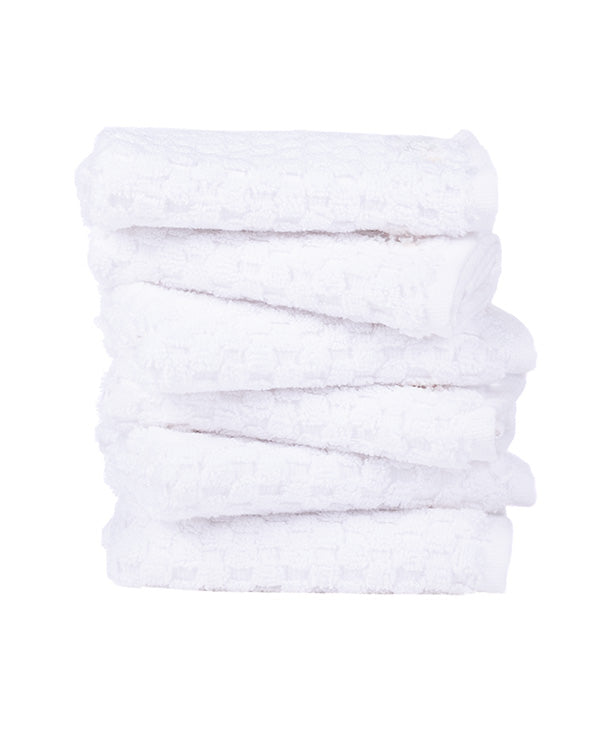 Atom Washcloth Bath Bundle – White – 6 Pack - SAND CLOUD