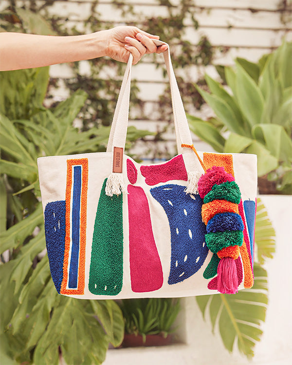 Hermosa Chenille Tote - SAND CLOUD