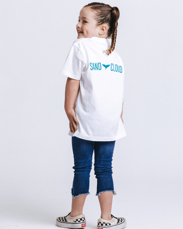 SC Whale Tail Kids Tee – White - SAND CLOUD