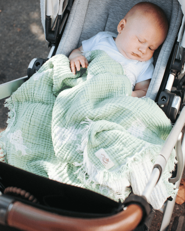 Teddy Gauze Receiving Blanket with Pouch - SAND CLOUD