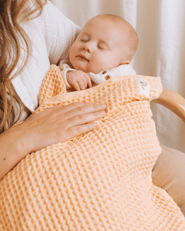 Little Fishies Waffle Blanket – Peach Fuzz - SAND CLOUD