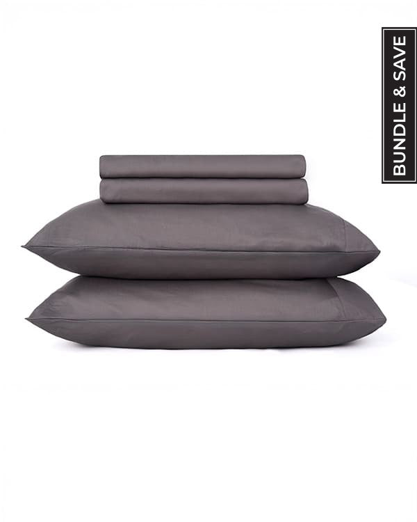 Luxe Sateen Sheet Set Steel Grey - SAND CLOUD